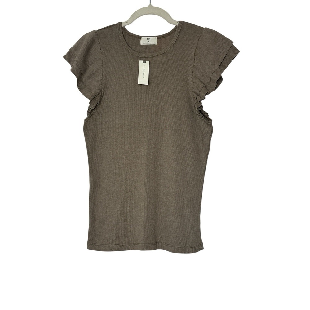 New T.la Anthropologie Top Women's XL Knit Stretch Short Sleeve Classic